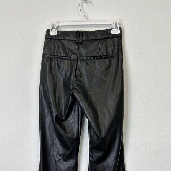 Zara Faux Leather Flare Pants Womens Size XS Black - Picture 8 of 10